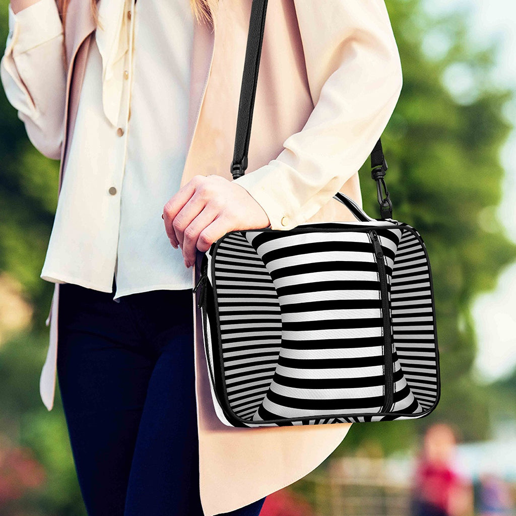 Black And White Torus Illusion Print Shoulder Strap Bible Bag