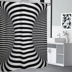 Black And White Torus Illusion Print Shower Curtain