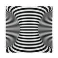 Black And White Torus Illusion Print Silk Bandana