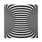 Black And White Torus Illusion Print Silk Bandana
