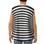Black And White Torus Illusion Print Sleeveless Baseball Jersey