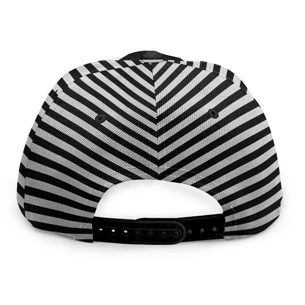 Black And White Torus Illusion Print Snapback Cap