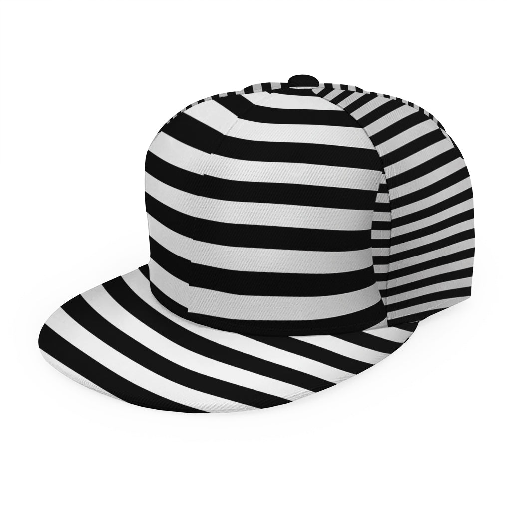 Black And White Torus Illusion Print Snapback Cap