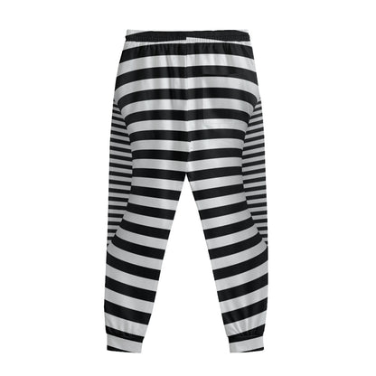 Black And White Torus Illusion Print Sweatpants