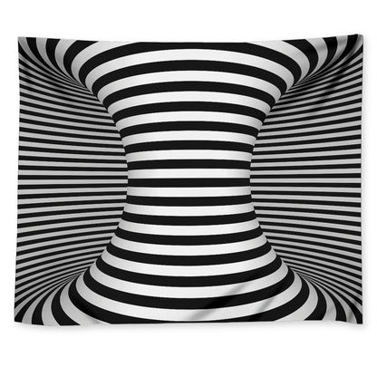 Black And White Torus Illusion Print Tapestry