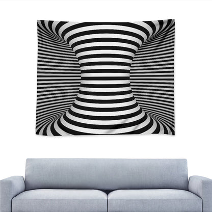Black And White Torus Illusion Print Tapestry