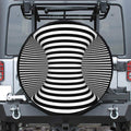 Black And White Torus Illusion Print Tire Cover