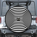 Black And White Torus Illusion Print Tire Cover With Camera Hole