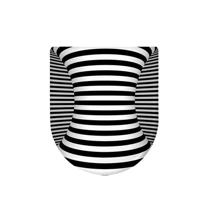 Black And White Torus Illusion Print Toilet Lid Cover