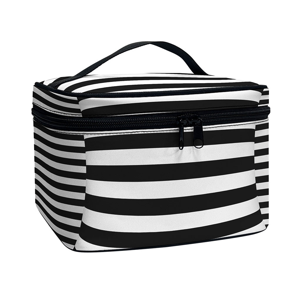 Black And White Torus Illusion Print Travel Makeup Bag
