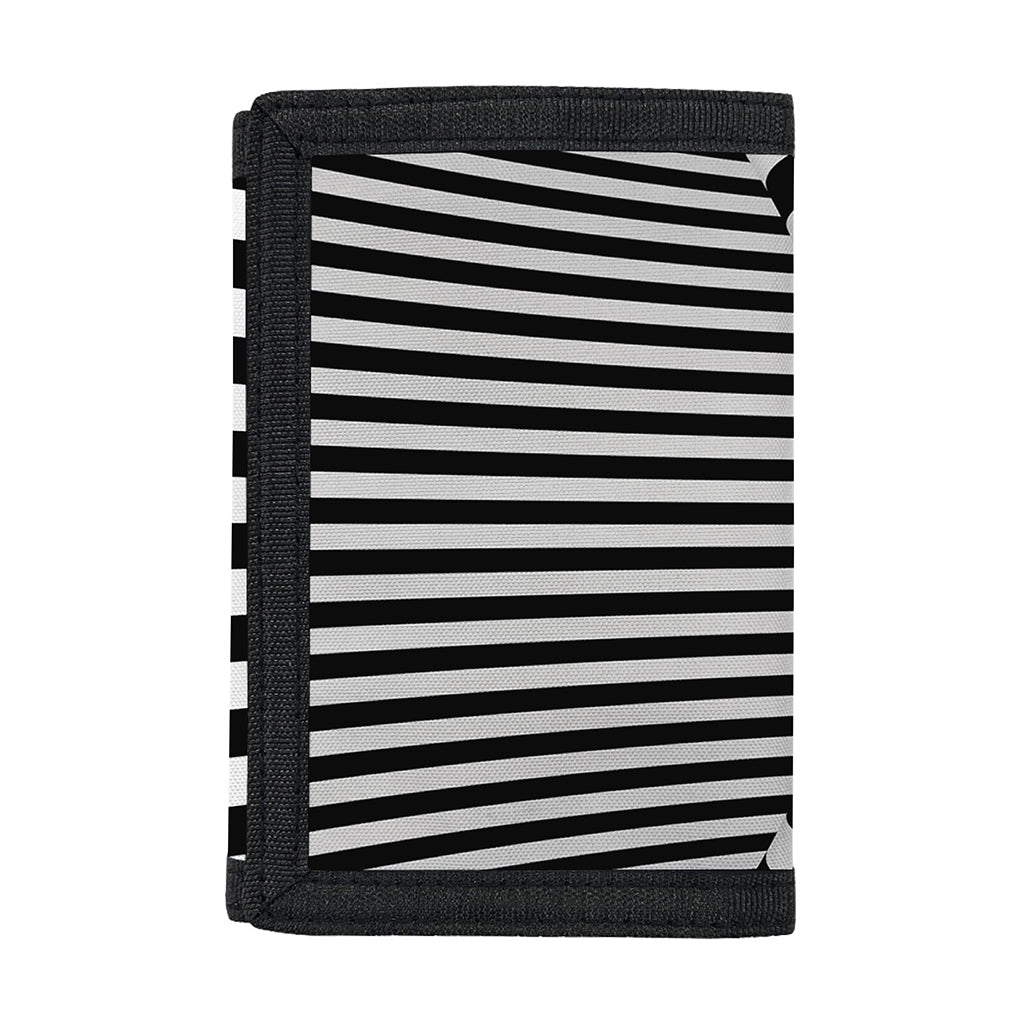 Black And White Torus Illusion Print Trifold Wallet