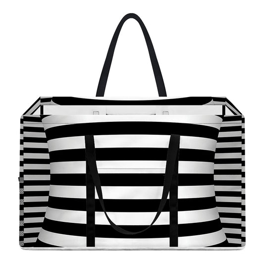 Black And White Torus Illusion Print Utility Tote Bag