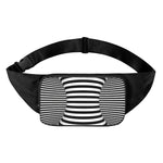 Black And White Torus Illusion Print Waist Bag