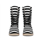 Black And White Torus Illusion Print Winter Boots