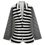 Black And White Torus Illusion Print Women's Blazer