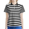 Black And White Torus Illusion Print Women's Polo Shirt