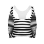 Black And White Torus Illusion Print Women's Sports Bra