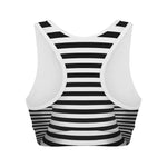Black And White Torus Illusion Print Women's Sports Bra