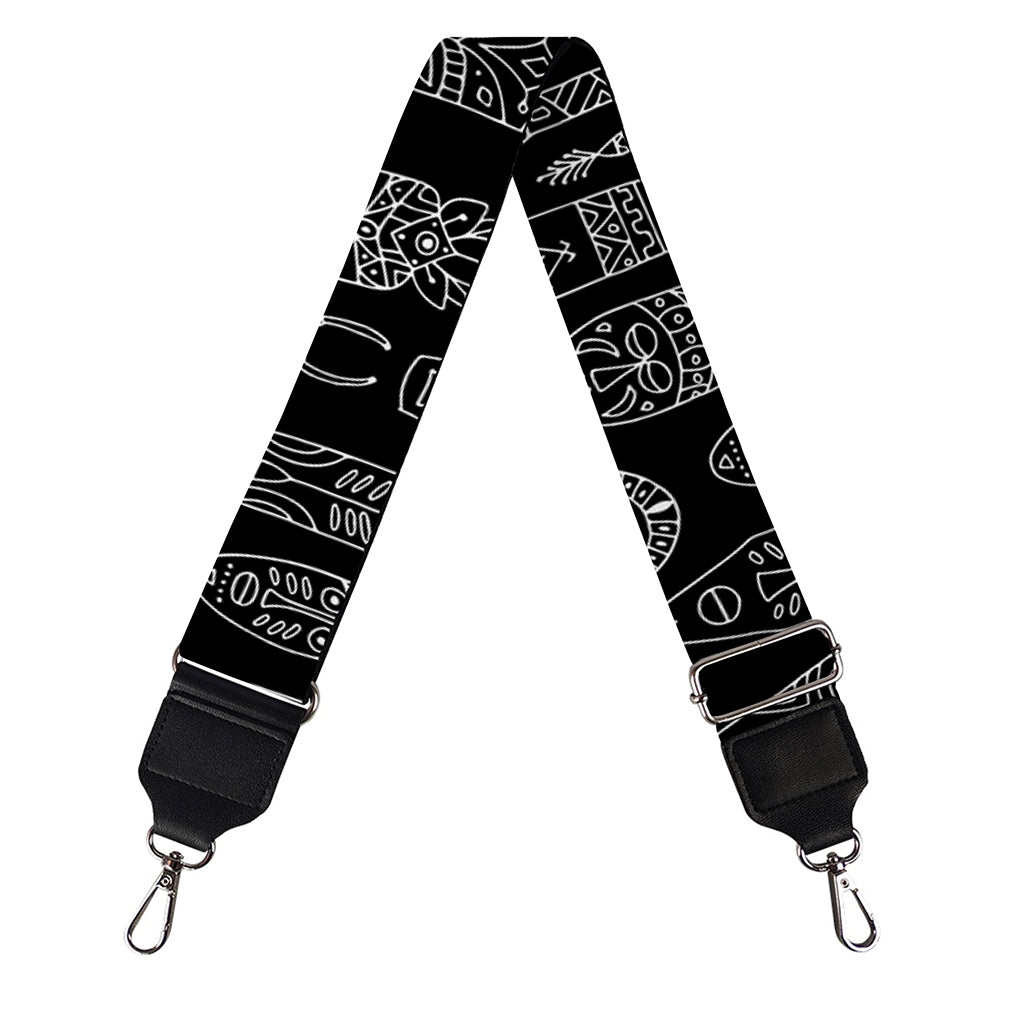 Black And White Totem Pattern Print Bag Strap