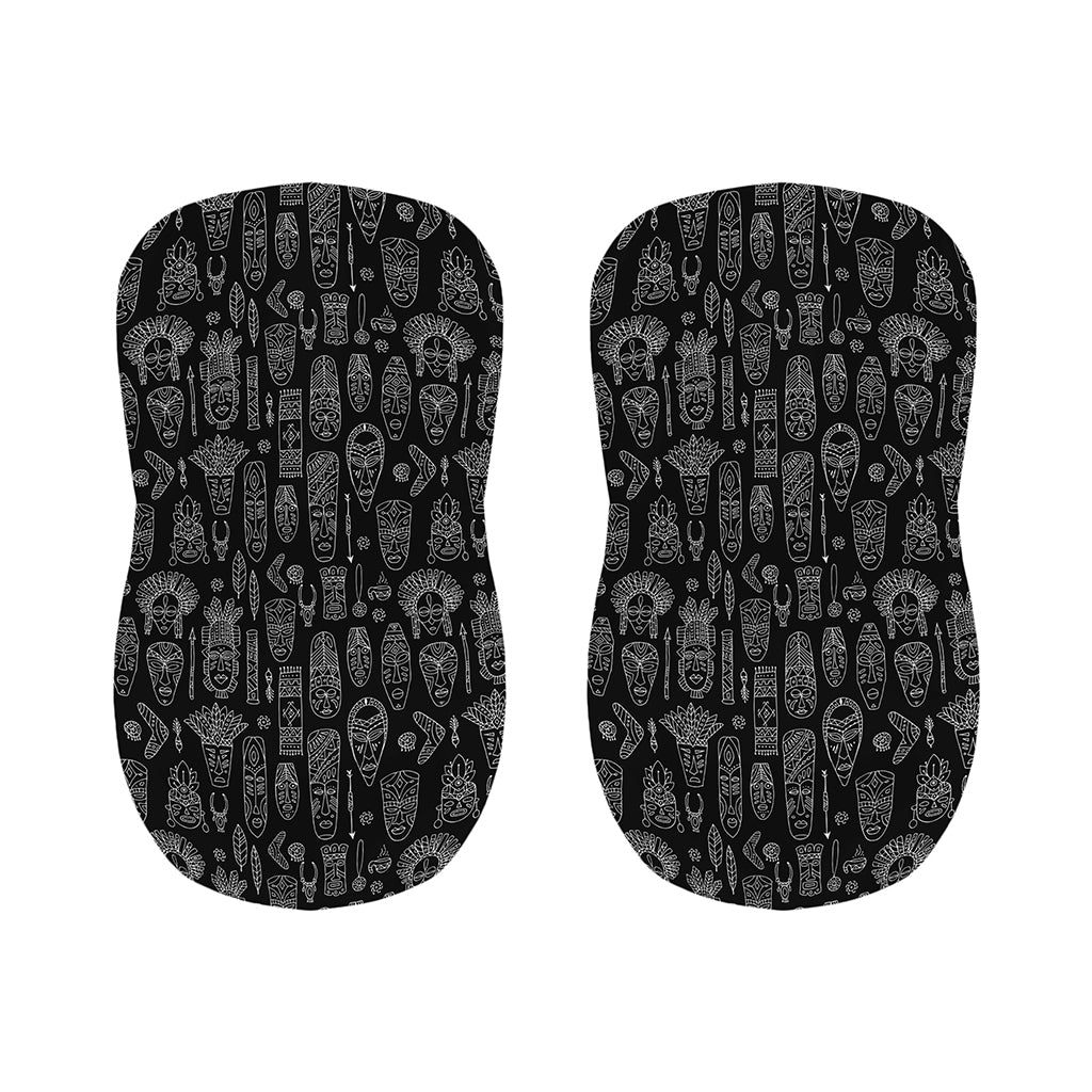 Black And White Totem Pattern Print Bar Stool Covers