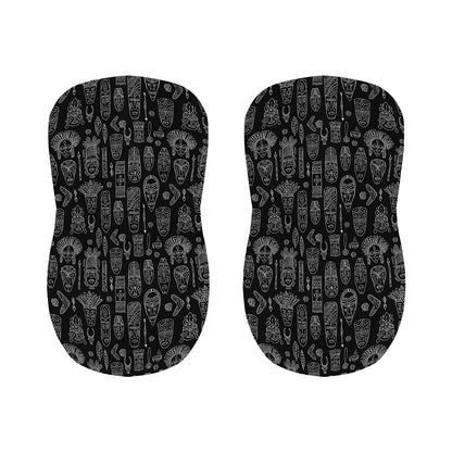 Black And White Totem Pattern Print Bar Stool Covers