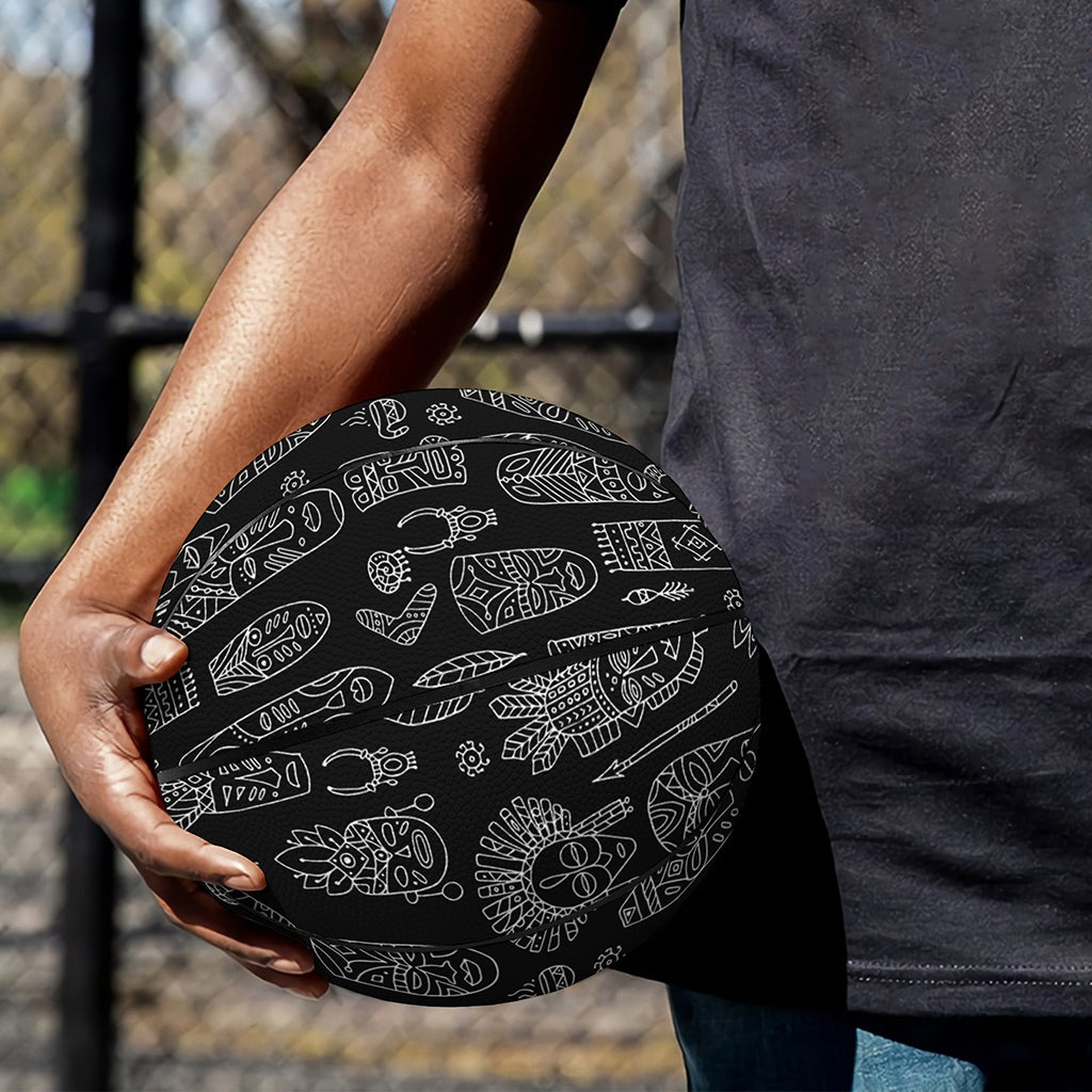 Black And White Totem Pattern Print Basketball