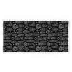 Black And White Totem Pattern Print Beach Towel