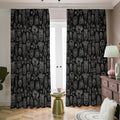 Black And White Totem Pattern Print Dimout Pencil Pleat Curtains