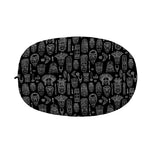 Black And White Totem Pattern Print Car Side Mirror Covers