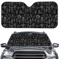 Black And White Totem Pattern Print Car Windshield Sun Shade
