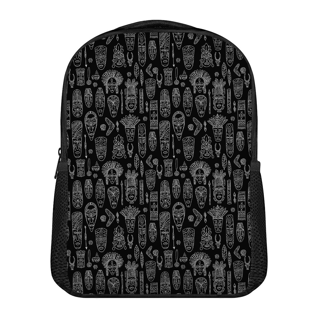 Black And White Totem Pattern Print Casual Backpack