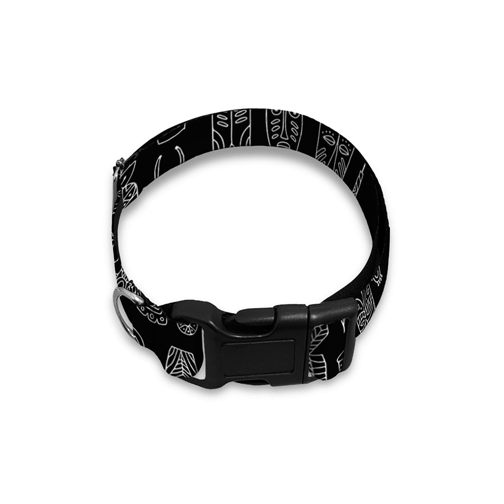 Black And White Totem Pattern Print Dog Collar