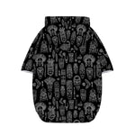 Black And White Totem Pattern Print Dog Zip Up Hoodie