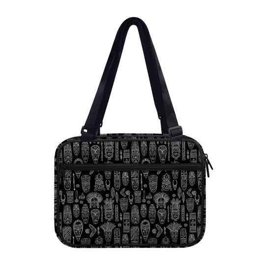 Black And White Totem Pattern Print Double Strap Bible Bag
