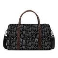 Black And White Totem Pattern Print Duffel Bag