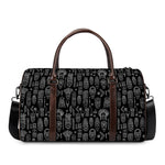 Black And White Totem Pattern Print Duffle Bag