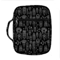 Black And White Totem Pattern Print Front Pocket Bible Bag
