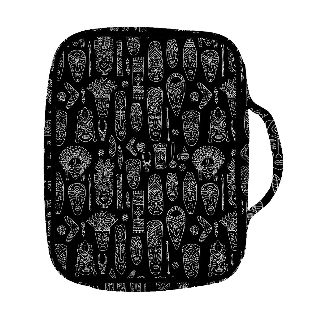 Black And White Totem Pattern Print Front Pocket Bible Bag