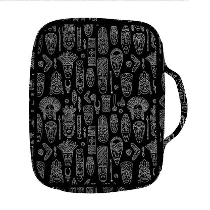 Black And White Totem Pattern Print Front Pocket Bible Bag