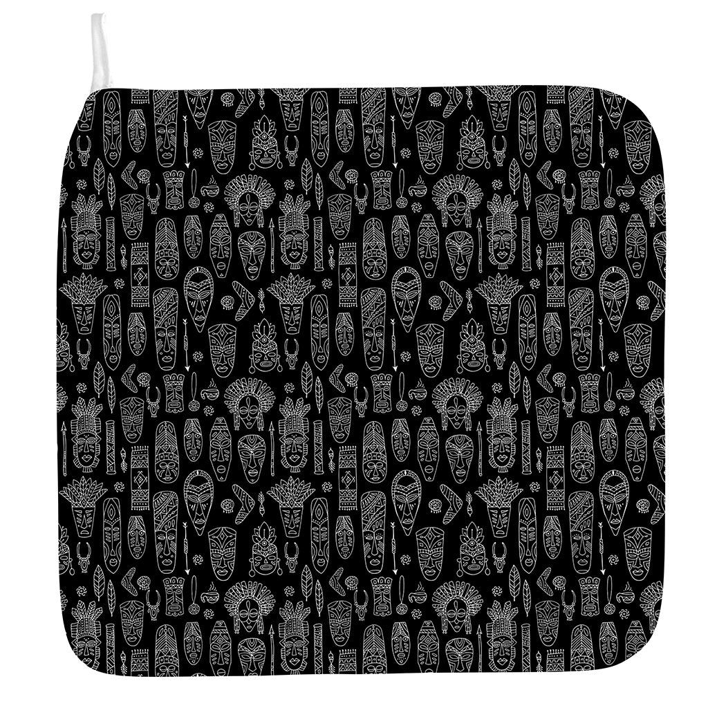 Black And White Totem Pattern Print Hand Towel