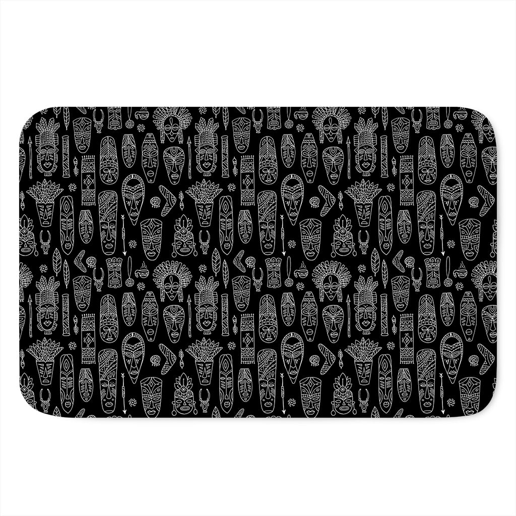 Black And White Totem Pattern Print Indoor Door Mat