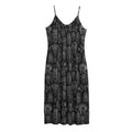 Black And White Totem Pattern Print Jersey Midi Cami Dress