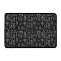 Black And White Totem Pattern Print Kitchen Mat