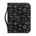 Black And White Totem Pattern Print Leather Bible Cover