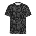 Black And White Totem Pattern Print Men's Athletic T-Shirt