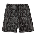 Black And White Totem Pattern Print Men's Swim Trunks