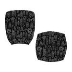 Black And White Totem Pattern Print Office Chair Cover