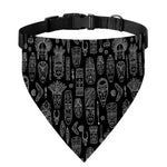 Black And White Totem Pattern Print Over The Collar Dog Bandana