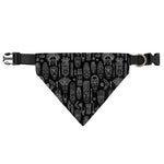 Black And White Totem Pattern Print Over The Collar Dog Bandana