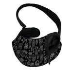 Black And White Totem Pattern Print Pet Sling Carrier